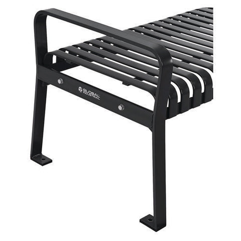 Steel Slat Flat Bench, 70 X 24 X 24.25, Black