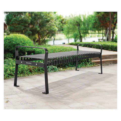 Steel Slat Flat Bench, 70 X 24 X 24.25, Black