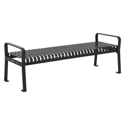 Steel Slat Flat Bench, 70 X 24 X 24.25, Black