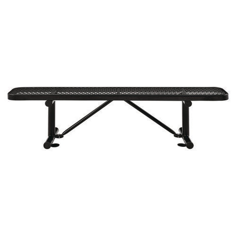 Expanded Steel Flat Bench, 72 X 14.5 X 18, Black