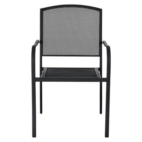 Interion Mesh Cafe Table And Chair Sets, Round, 48" Dia X 29"h, Black Top, Black Base/legs