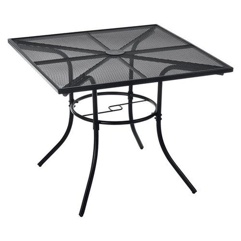 Interion Mesh Cafe Table And Chair Sets, Square, 48 X 48 X 29, Black Top, Black Base/legs