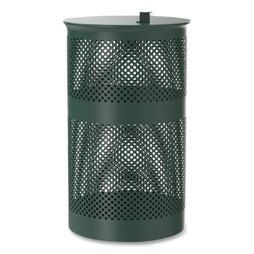 13 Gallon Heavy-duty Outdoor Pet Waste Trash Can With Lid, Top Door, Green