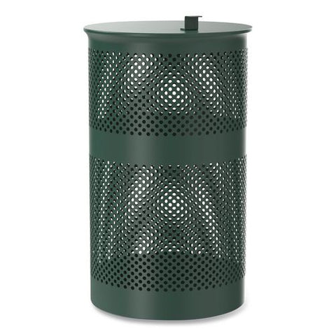13 Gallon Heavy-duty Outdoor Pet Waste Trash Can With Lid, Top Door, Green
