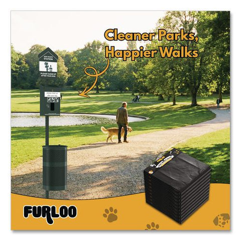 Pet Waste Station Header Heavy-duty Leak-resistant Dog Waste Refill Bags, Open-face, 8.5" X 13.4", Black, 1000 Bags/carton