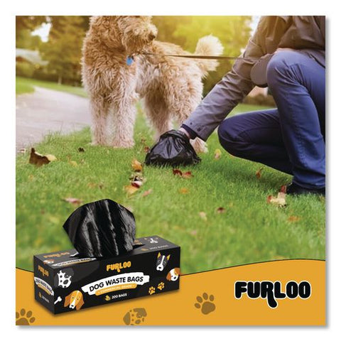 Commercial Grade Dog Waste Station Refill Bags, Open-face, 8" X 13", Black, 200 Bags/roll, 20/carton