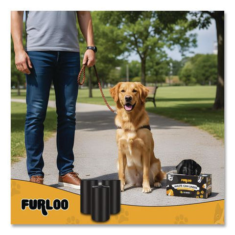 13-gallon Heavy Duty Dog Waste Station Can Liners, Open-face, 13 Gallons, 26" X 33", Black, 50 Bags/roll, 2/pack