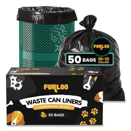 13-gallon Heavy Duty Dog Waste Station Can Liners, Open-face, 13 Gal, 26" X 33", Black, 50 Bags