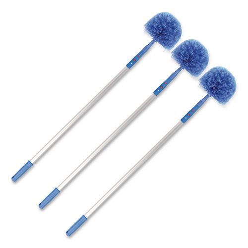 Cobweb/corner Duster Brush With Telescopic Pole, 3 Ft To 6 Ft Handle, 3/kit
