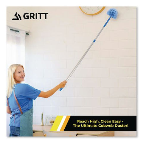 Cobweb/corner Duster Brush With Telescopic Pole, 3 Ft To 6 Ft Handle, 3/kit