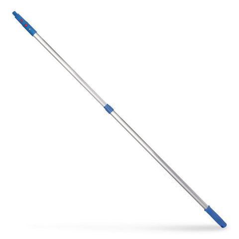 6 Ft Telescopic Aluminum Extension Pole With Click/lock Adapter Cone, 3.5 Ft To 6 Ft, Blue/silver, 12/carton