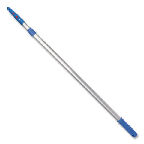 6 Ft Telescopic Aluminum Extension Pole With Click/lock Adapter Cone, 3.5 Ft To 6 Ft, Blue/silver, 3/pack