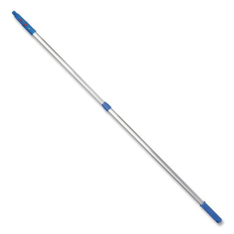 6 Ft Telescopic Aluminum Extension Pole With Click/lock Adapter Cone, 3.5 Ft To 6 Ft, Blue/silver, 3/pack