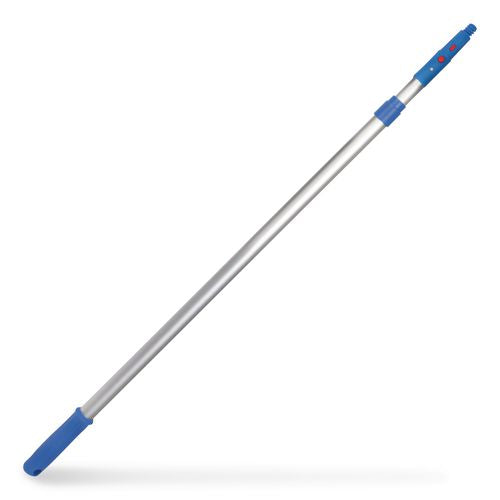 6 Ft Telescopic Aluminum Extension Pole With Click/lock Adapter Cone, 3.5 Ft To 6 Ft, Blue/silver