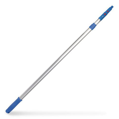 6 Ft Telescopic Aluminum Extension Pole With Click/lock Adapter Cone, 3.5 Ft To 6 Ft, Blue/silver