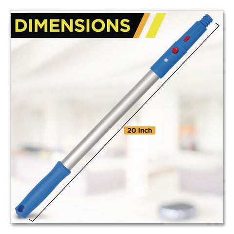 20" Aluminum Pole With Click/lock Adapter Cone, Blue/silver, 2/pack