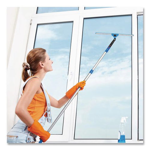 Pro Window Washing Kit With Swivel Squeegee And 6 Ft Telescopic Pole, 18" Wide Blade, 2/kit
