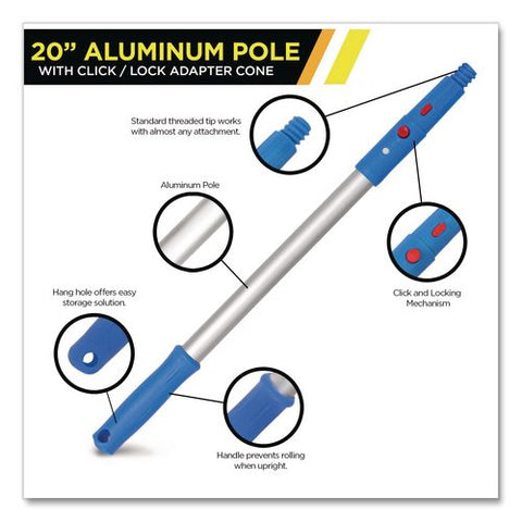 Pro Window Washing Kit With Swivel Window Squeegee And 20" Pole, 18" Wide Blade, 2/kit
