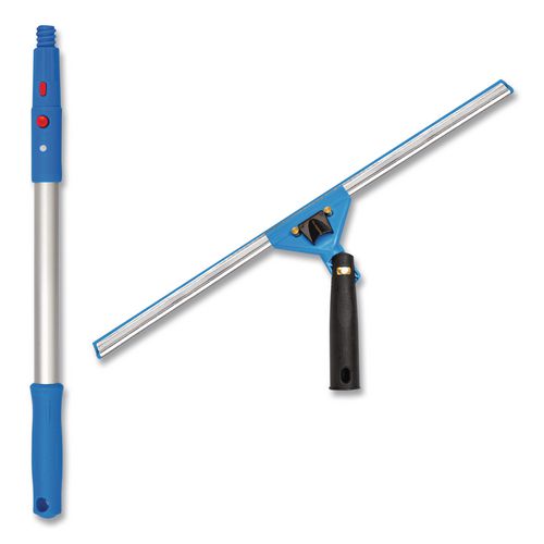 Pro Window Washing Kit With Swivel Window Squeegee And 20" Pole, 18" Wide Blade