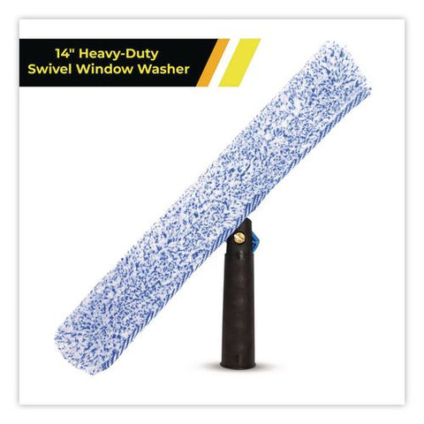 Heavy-duty Swivel Window Washer, 14" Wide Blade