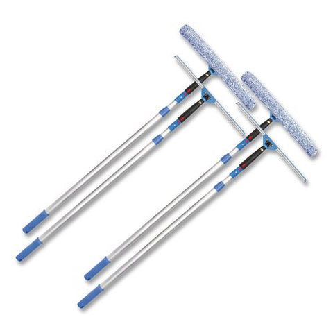 Pro Window Washing Kit With Squeegee, Washer And 6 Ft Telescopic Pole, 18" Wide Blade, 2/kit
