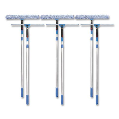 Pro Window Washing Kit With Squeegee, Washer And 6 Ft Telescopic Pole, 18" Wide Blade, 3/kit