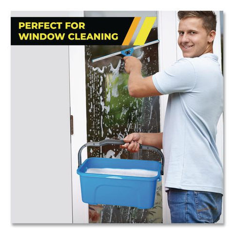 Pro Window Cleaning Kit With 14" Squeegee, 14" Washer, 20" Pole And 3 Gallon Heavy-duty Bucket, 2/kit