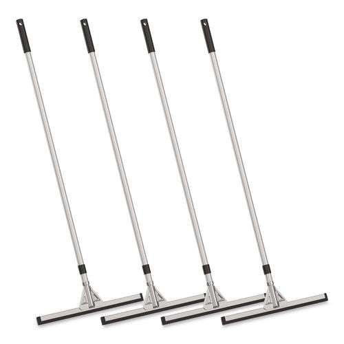 Double Neoprene Foam Floor Squeegee With 72" Aluminum Telescopic Handle, 18" Wide Blade, 4/kit