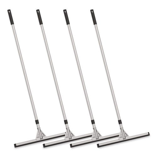 Double Neoprene Foam Floor Squeegee With 72" Aluminum Telescopic Handle, 22" Wide Blade, 4/kit