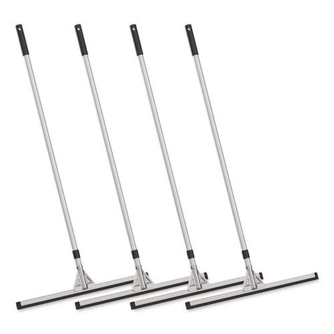 Double Neoprene Foam Floor Squeegee With 72" Aluminum Telescopic Handle, 30" Wide Blade, 4/kit