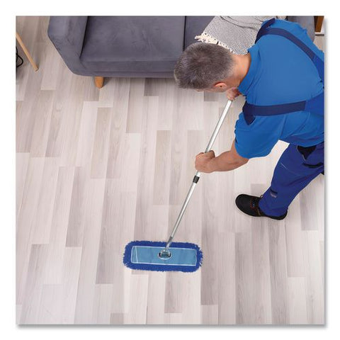 All-in-one 24" Microfiber Dust Mop Set With Telescopic Handle, 24 X 5, Blue, Microfiber Head, 72" Silver Aluminum Handle