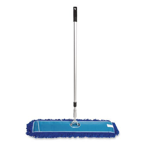 All-in-one Microfiber Dust Mop Set With Telescopic Handle, 36 X 5, Blue Microfiber Head, 72" Silver Aluminum Handle, 4/kit