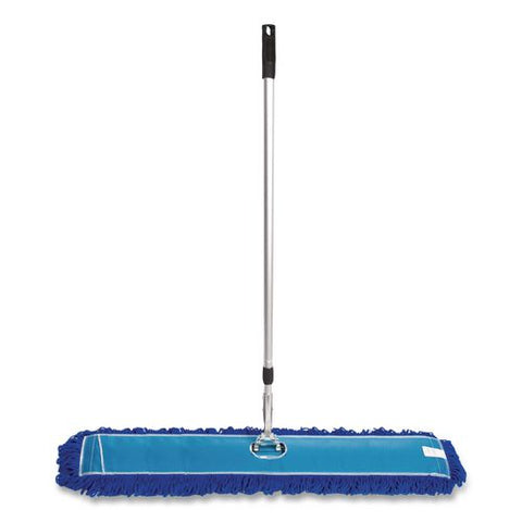 All-in-one Microfiber Dust Mop Set With Telescopic Handle, 48 X 5, Blue Microfiber Head, 72" Silver Aluminum Handle, 4/kit