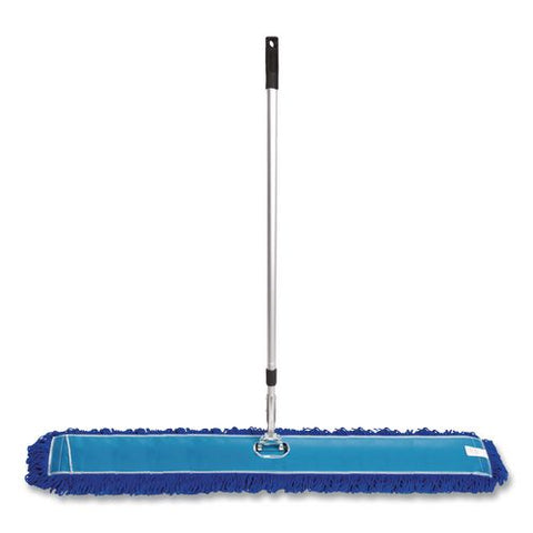 All-in-one Microfiber Dust Mop Set With Telescopic Handle, 60 X 5, Blue Microfiber Head, 72" Silver Aluminum Handle, 4/kit