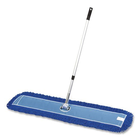 All-in-one Microfiber Dust Mop Set With Telescopic Handle, 60 X 5, Blue Microfiber Head, 40" To 72" Silver Aluminum Handle