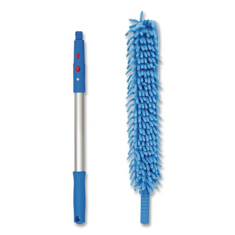 Flexible Wand Duster With Microfiber And Chenille Sleeve And 20" Pole