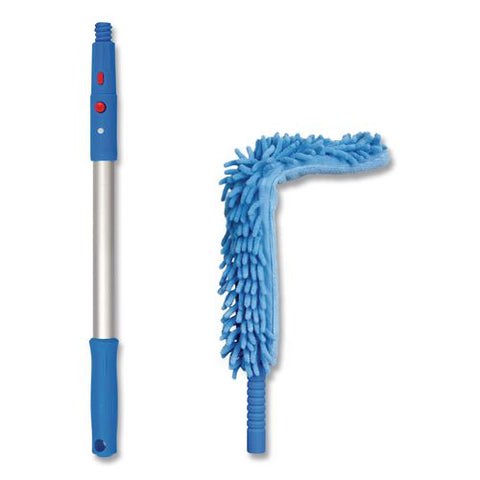 Flexible Wand Duster With Microfiber And Chenille Sleeve And 20" Pole