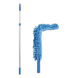 Flexible Wand Duster With Microfiber And Chenille Sleeve And 6 Ft Telescopic Pole