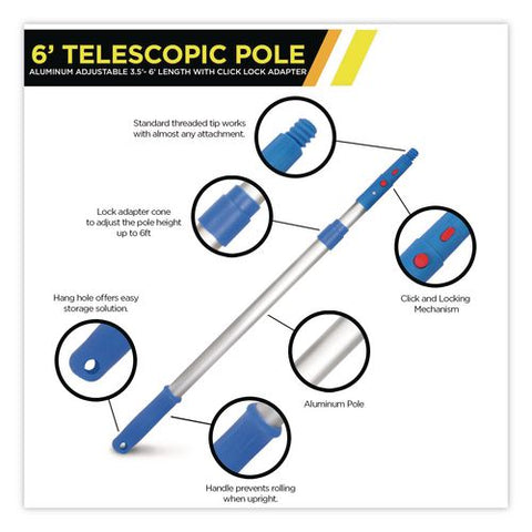 Flexible Wand Duster With Microfiber And Chenille Sleeve And 6 Ft Telescopic Pole