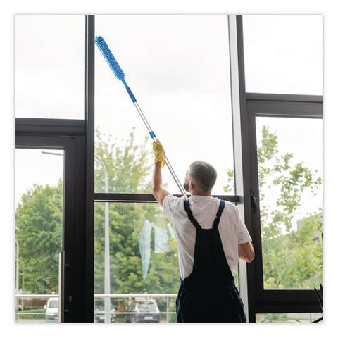 Flexible Wand Duster With Microfiber And Chenille Sleeve And 6 Ft Telescopic Pole