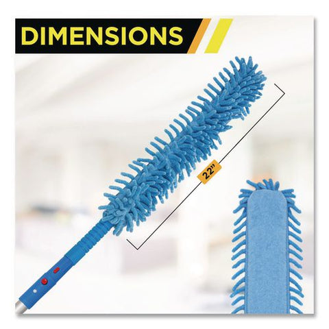 Flexible Wand Duster With Microfiber And Chenille Sleeve, 22" Length, 3/pack