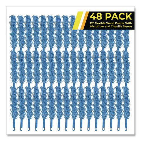 Flexible Wand Duster With Microfiber And Chenille Sleeve, 22" Length, 48/carton