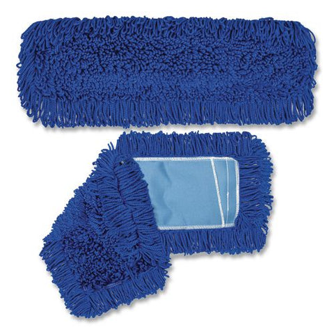 Microfiber Looped Dust Mop Pad Head, 24 X 5, Blue, 3/pack
