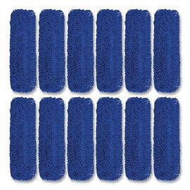 Microfiber Looped Dust Mop Pad Head, 36 X 5, Blue, 12/carton