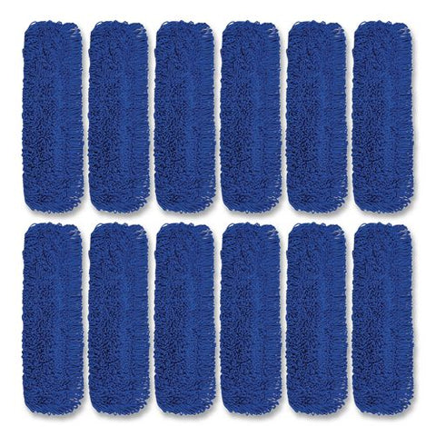Microfiber Looped Dust Mop Pad Head, 36 X 5, Blue, 12/carton