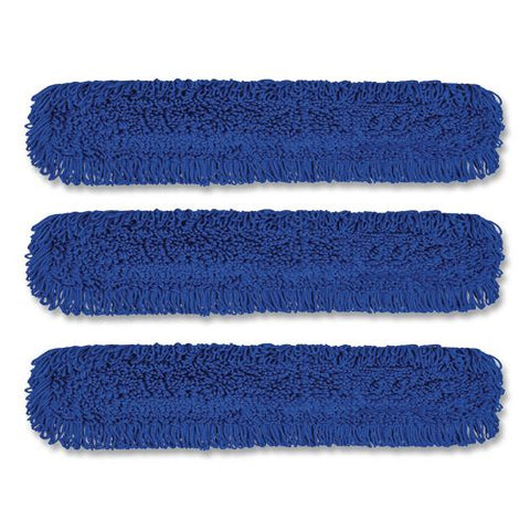 Microfiber Looped Dust Mop Pad Head, 48 X 5, Blue, 3/pack