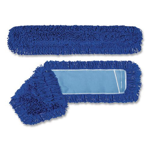 Microfiber Looped Dust Mop Pad Head, 48 X 5, Blue, 6/pack