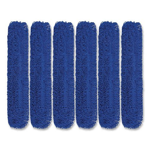Microfiber Looped Dust Mop Pad Head, 48 X 5, Blue, 6/pack