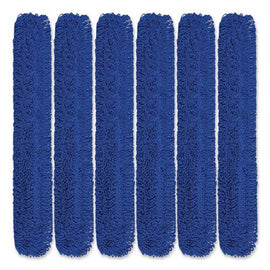 Microfiber Looped Dust Mop Pad Head, 60 X 5, Blue, 6/pack