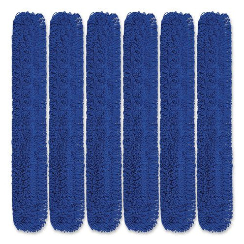 Microfiber Looped Dust Mop Pad Head, 60 X 5, Blue, 6/pack